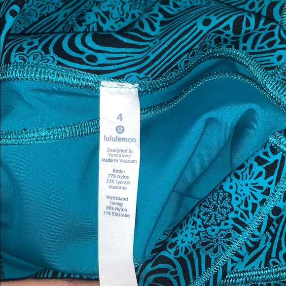 Lululemon Crop Leggings Size 4 - Teal - Picture 4 of 4